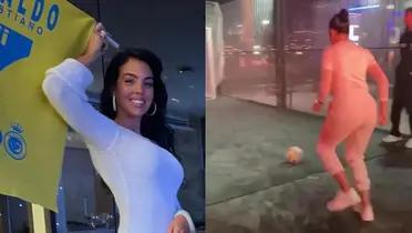 Cristiano Ronaldo's wife Georgina Rodriguez surprised with her football skills. 