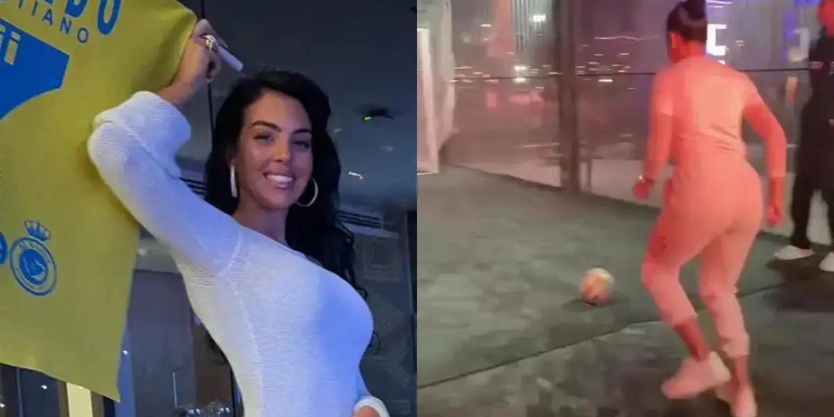 Cristiano Ronaldo's wife Georgina Rodriguez surprised with her football skills. 