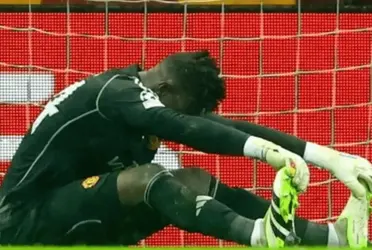 The Cameroonian goalkeeper looked frustrated after his bad performance on the pitch 