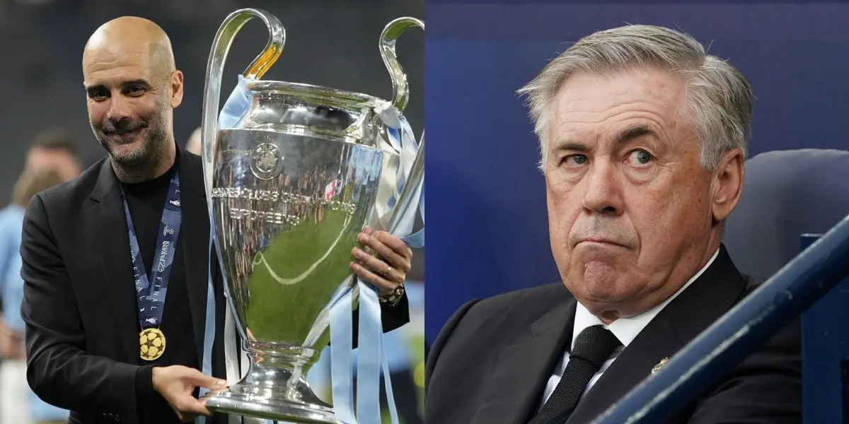 The City boss won his second treble and becomes the first manager to do so.